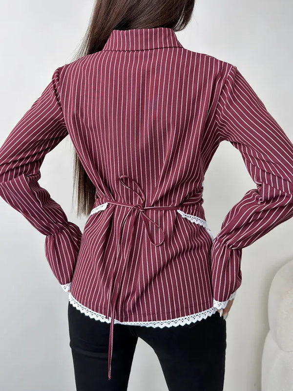 Stripe Cross Tied Shirt