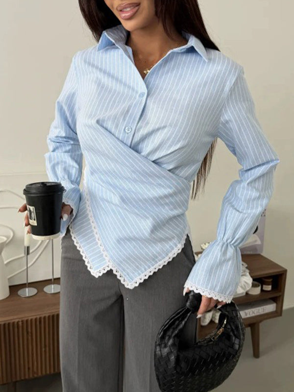 Stripe Cross Tied Shirt