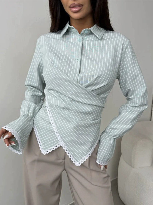 Stripe Cross Tied Shirt