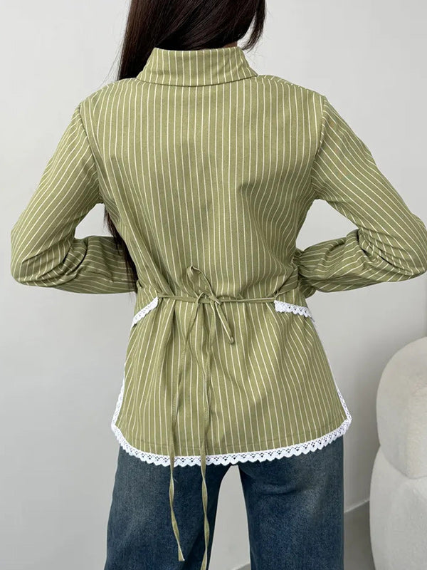 Stripe Cross Tied Shirt