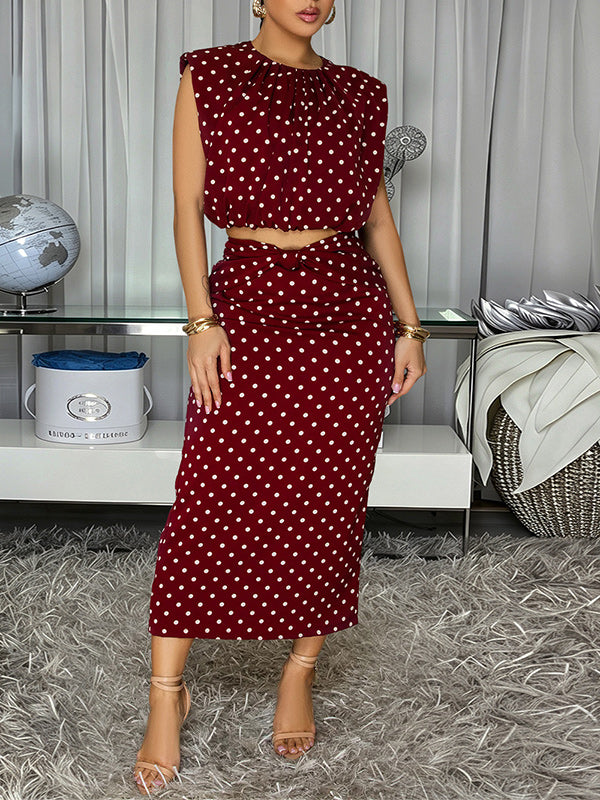 Dot Tank Top & Skirt Set