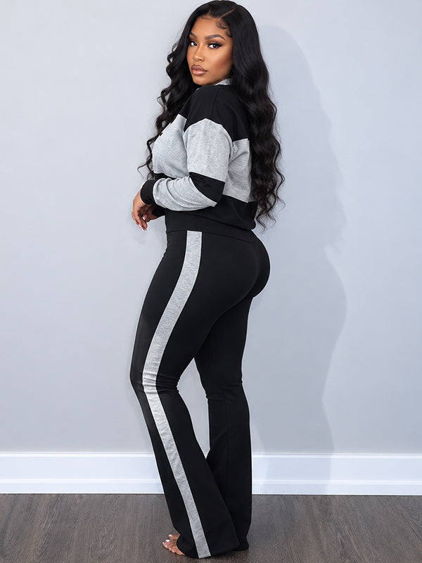 Two-Tone Polo Top & Pants Set