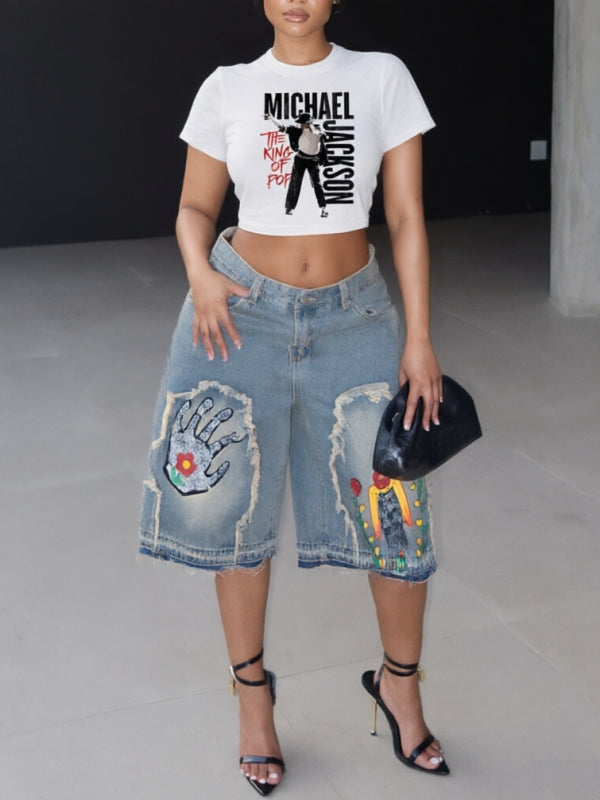 Printed Round-Neck Tee