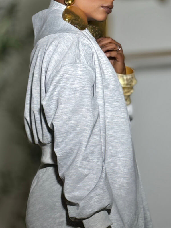 Solid Cowl-Neck Sweatshirt