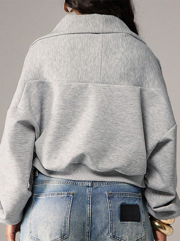 Solid Cowl-Neck Sweatshirt