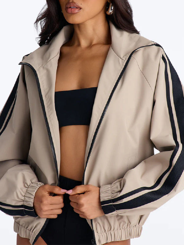 Side-Stripe Zip-Front Jacket