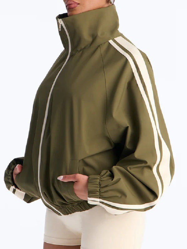 Side-Stripe Zip-Front Jacket
