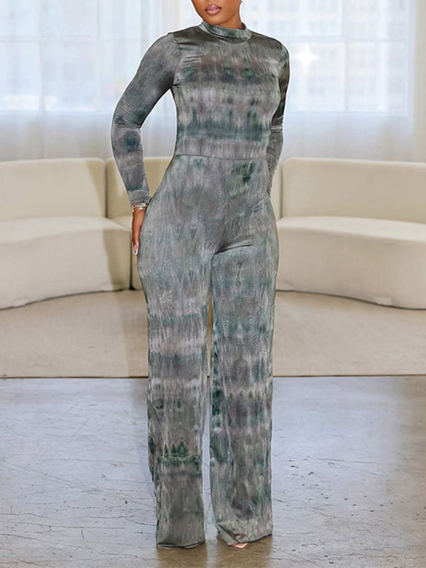 Printed Open-Back Tied Jumpsuit