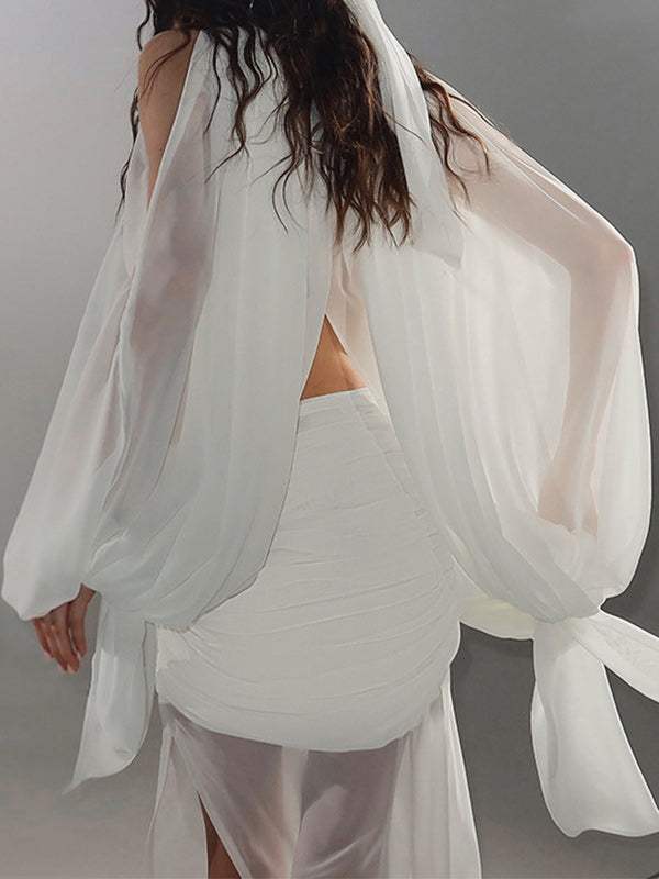 Cold-Shoulder Ruched Top