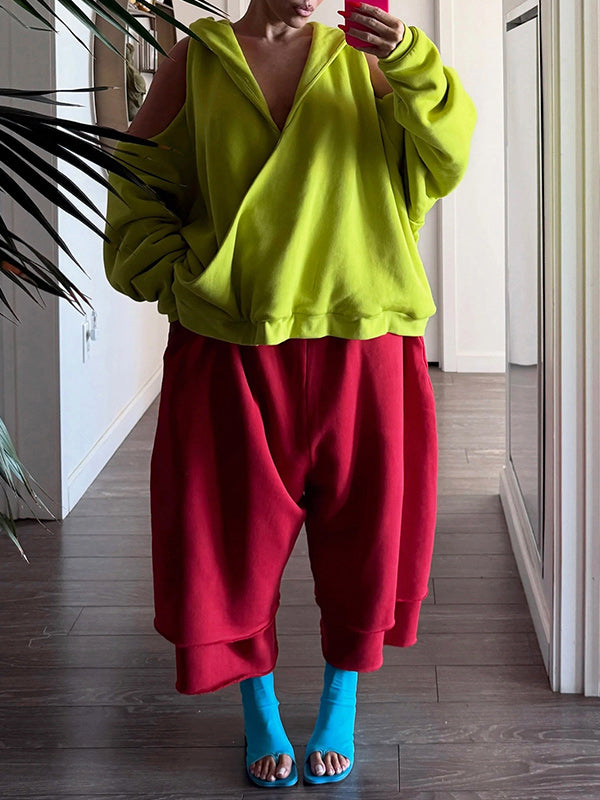 Wide-Leg Cropped Sweatpants