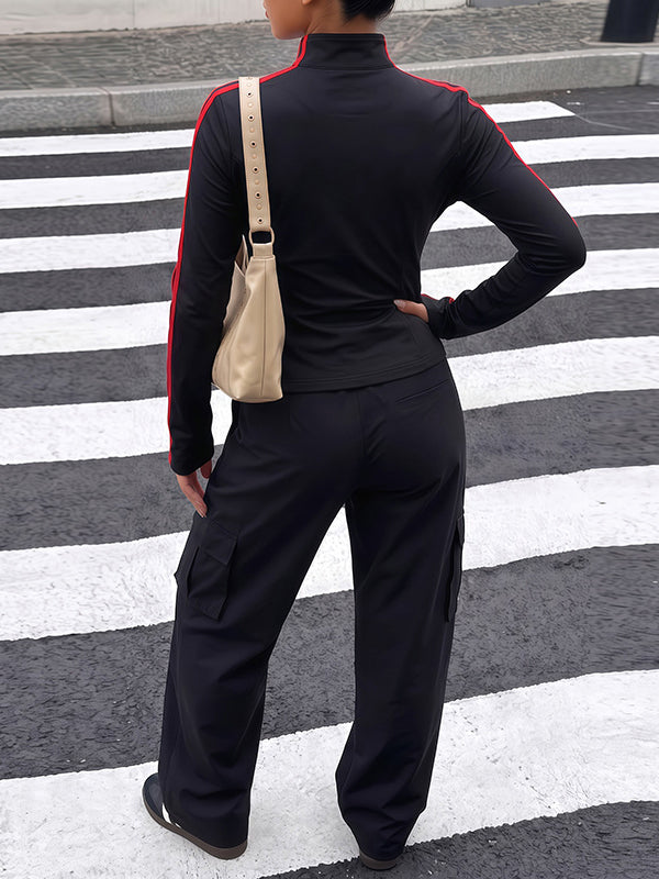 Side Stripe Frog Button Jacket