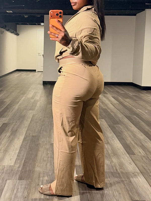 Zip-Front Jacket & Pants Set