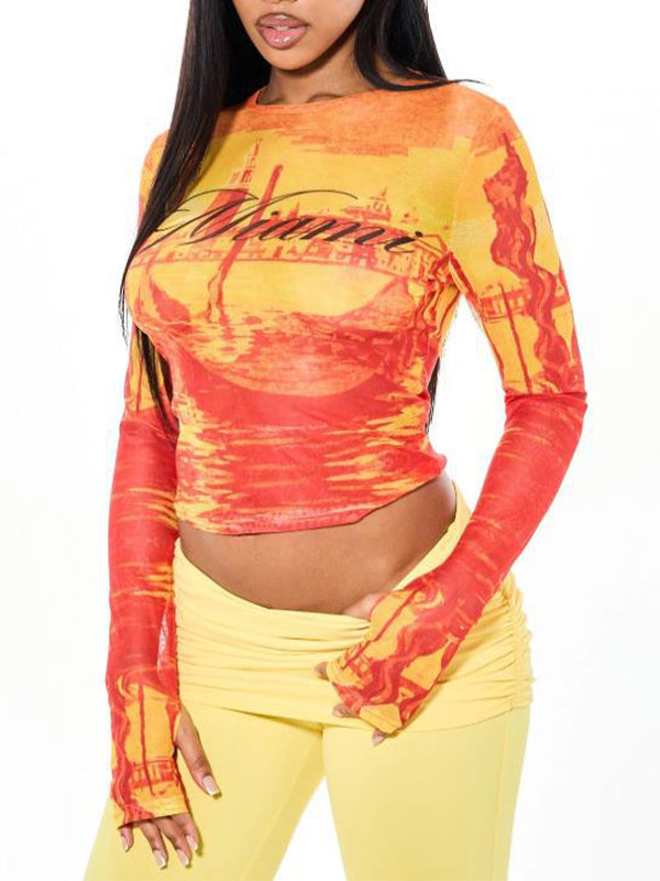Printed Sheer Tee