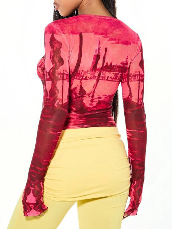 Printed Sheer Tee
