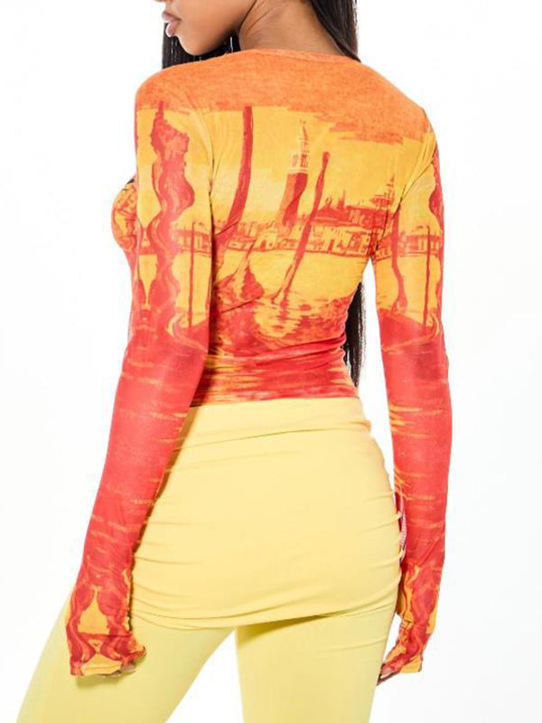 Printed Sheer Tee