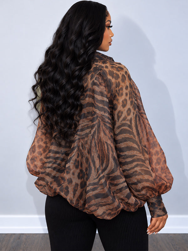 Leopard Sheer Blouse