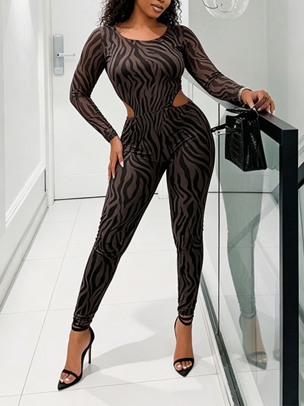 Printed Cutout Jumpsuit