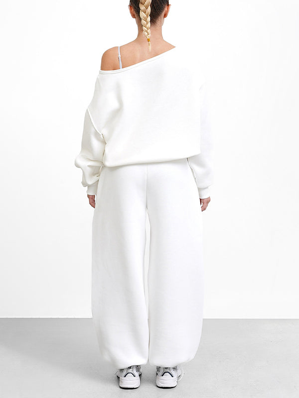 Boat-Neck Sweatshirt & Pants Set