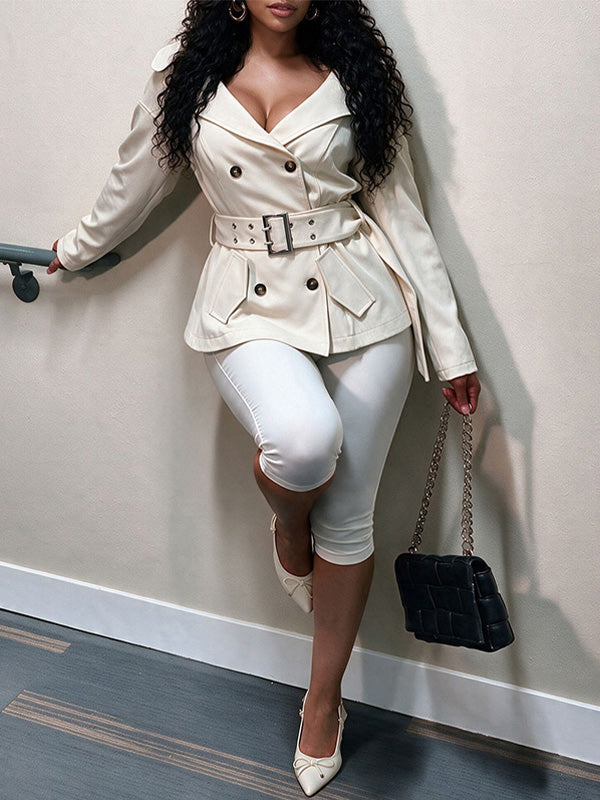Double-Breasted Belted Trench