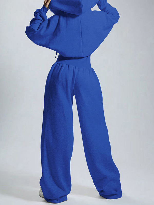 Hooded Zip-Front Wide-Leg Jumpsuit