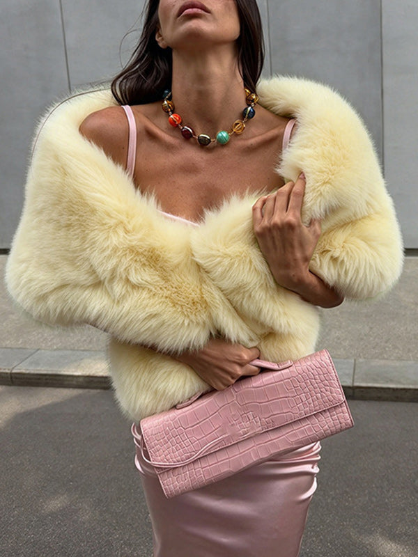 Faux Fur Cape Shawl