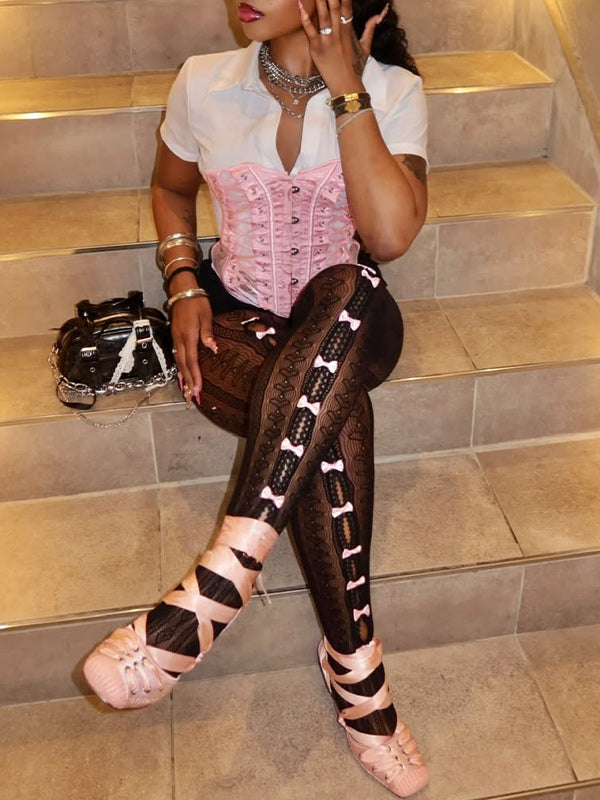 Bowknot Lace Leggings