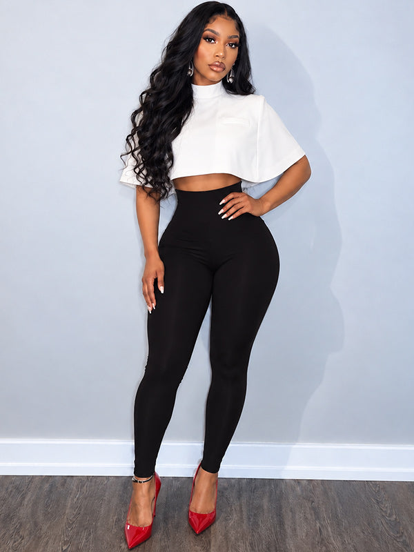 Mock-Neck Cape Top
