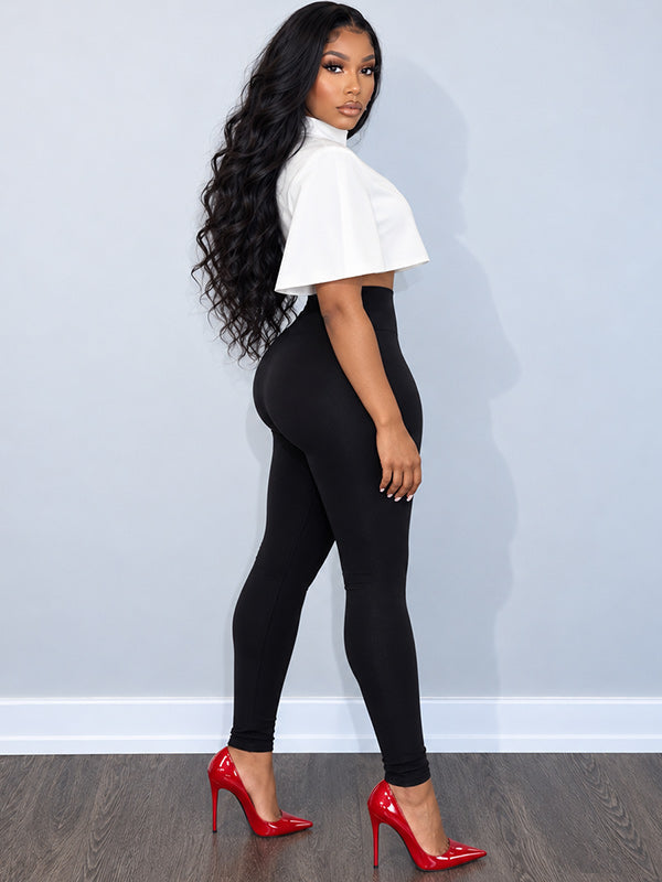 Mock-Neck Cape Top