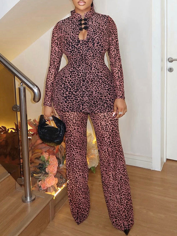 Leopard Tunic Top & Pants Set