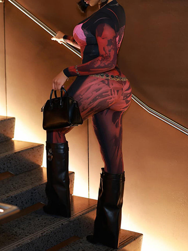 Printed Skinny Jumpsuit