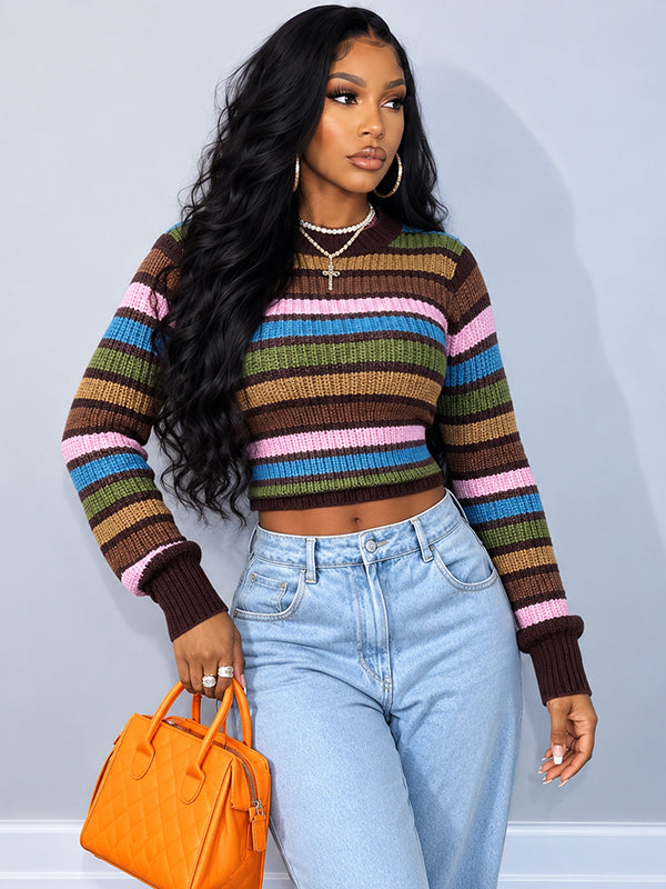 Stripe Round-Neck Sweater