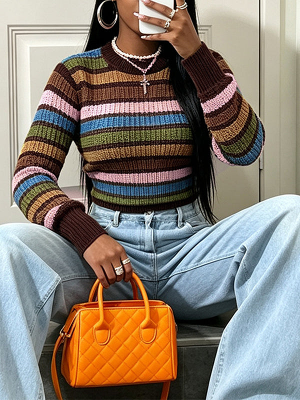 Stripe Round-Neck Sweater