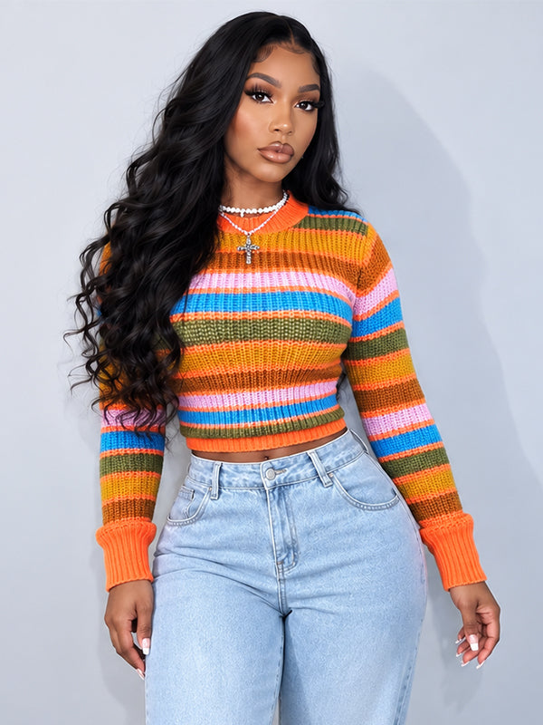 Stripe Round-Neck Sweater