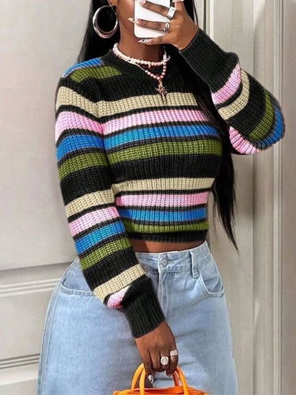 Stripe Round-Neck Sweater