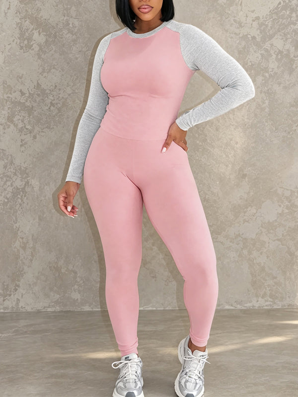 Contrast Top & Pants Set