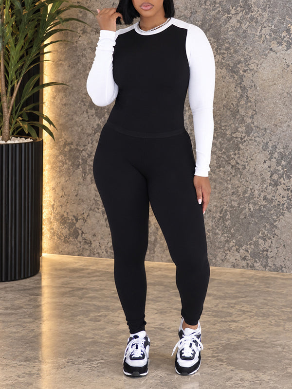 Contrast Top & Pants Set