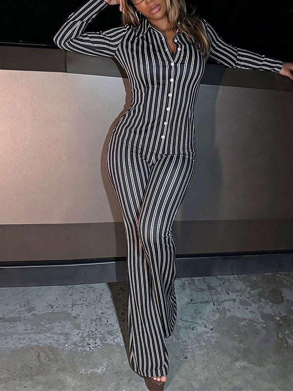 Stripe Shirt & Pants Set