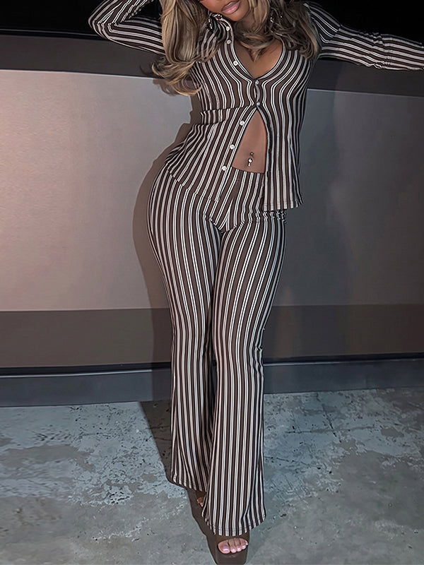 Stripe Shirt & Pants Set