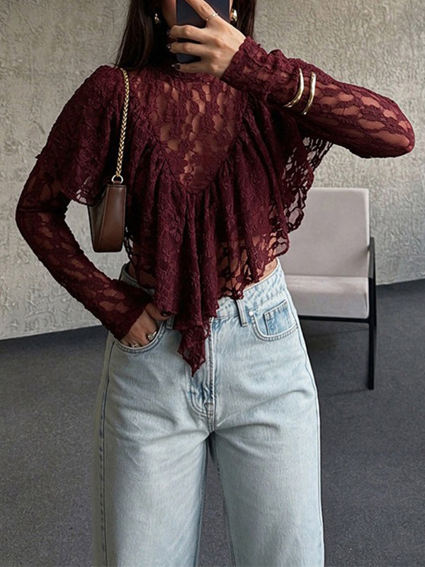Lace Ruffle Top