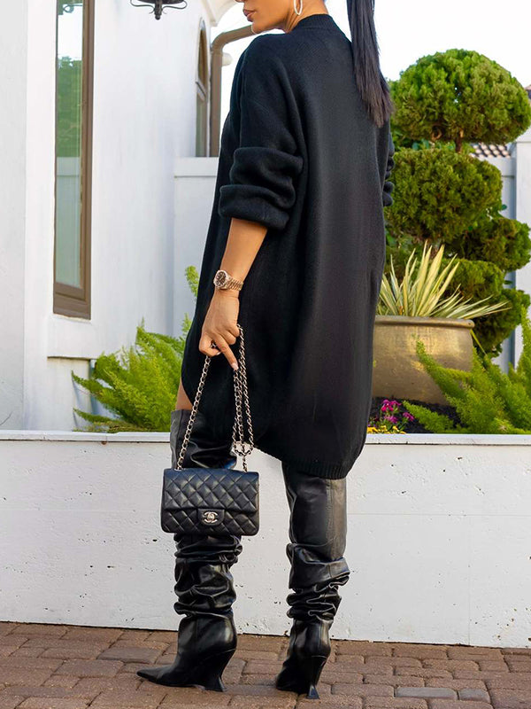 Knit Slit Tunic Top & Shorts Set