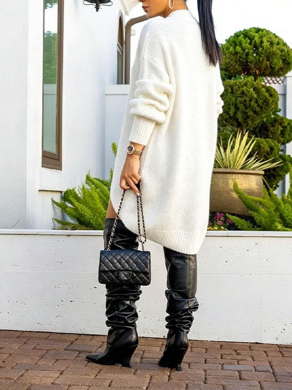 Knit Slit Tunic Top & Shorts Set