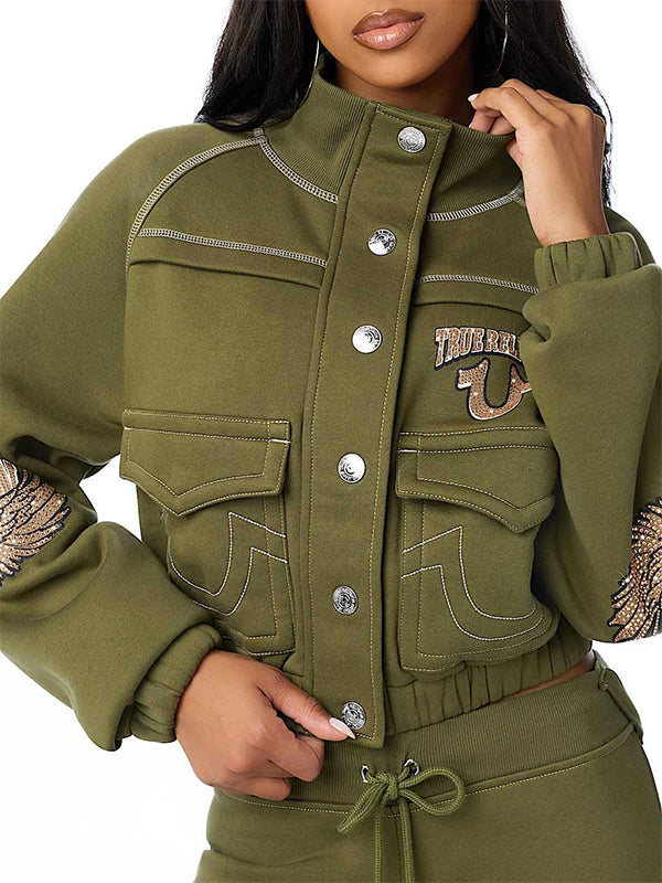 Cargo Jacket & Flare Pants Set