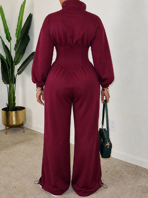 Zip-Front Wide-Leg Jumpsuit