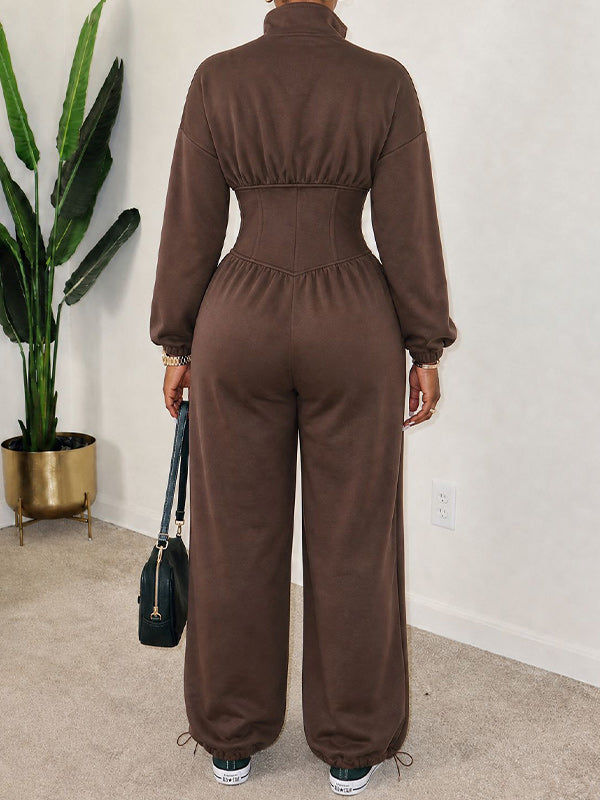 Zip-Front Wide-Leg Jumpsuit