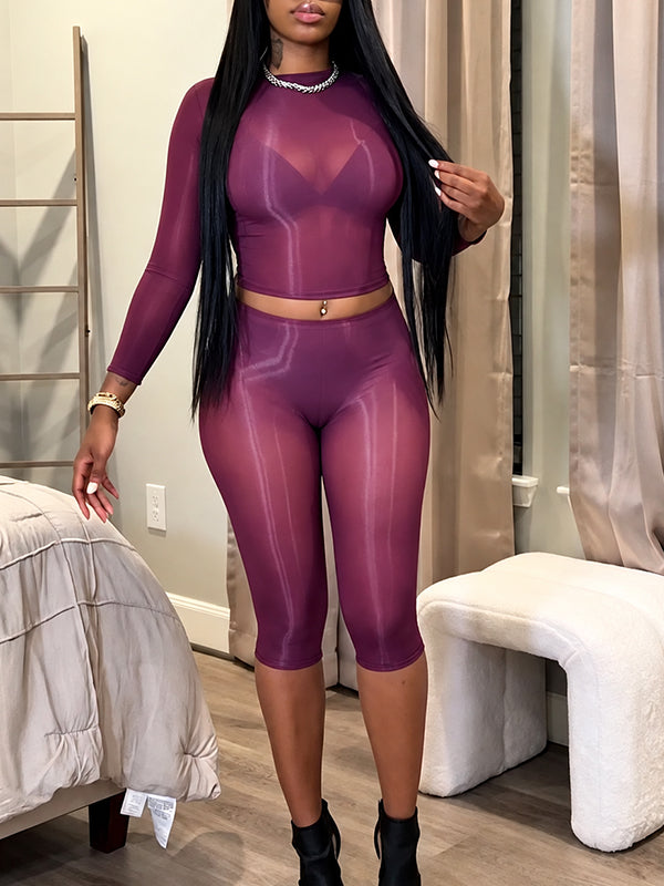 Body Gloss Capri Pants Set