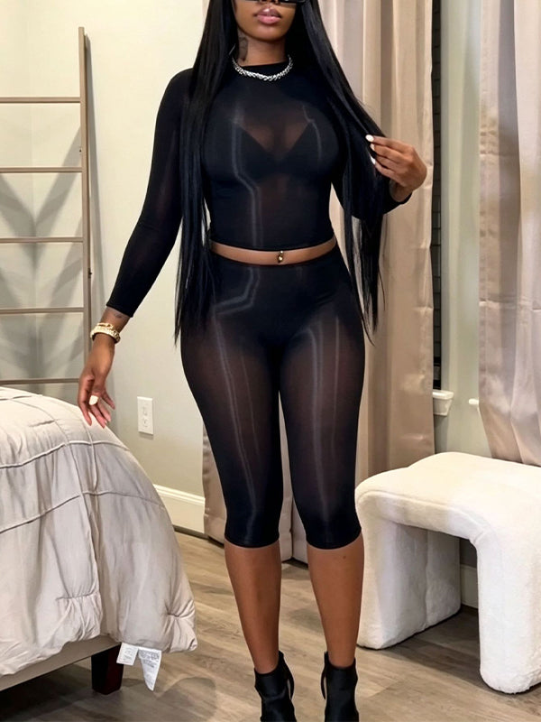 Body Gloss Capri Pants Set
