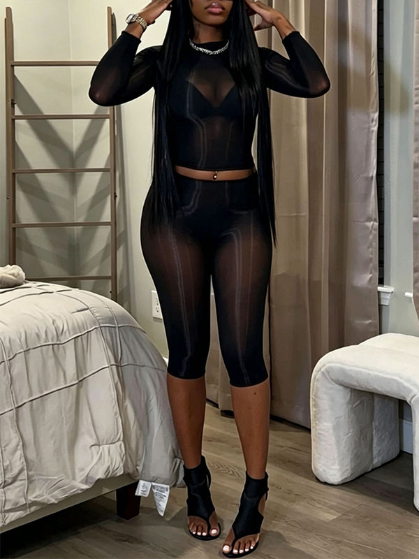 Body Gloss Capri Pants Set