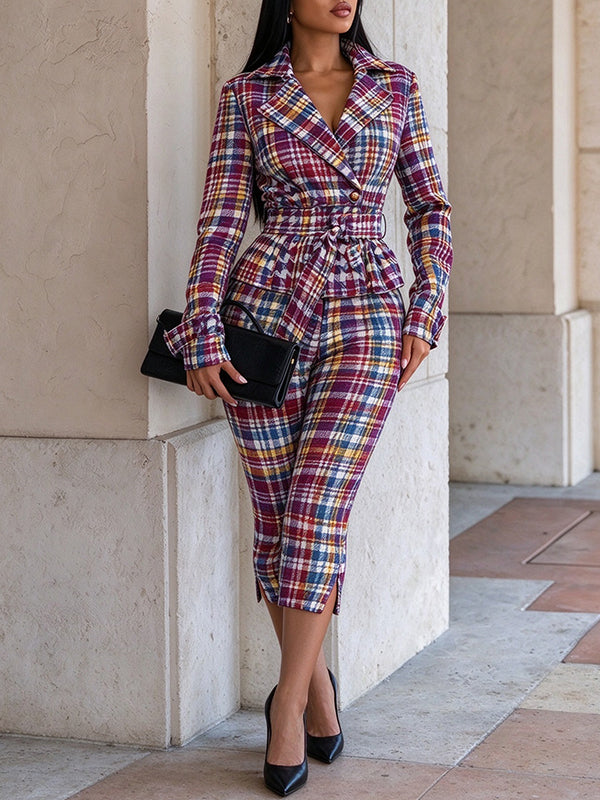 Printed Tied Blazer & Capri Pants Set