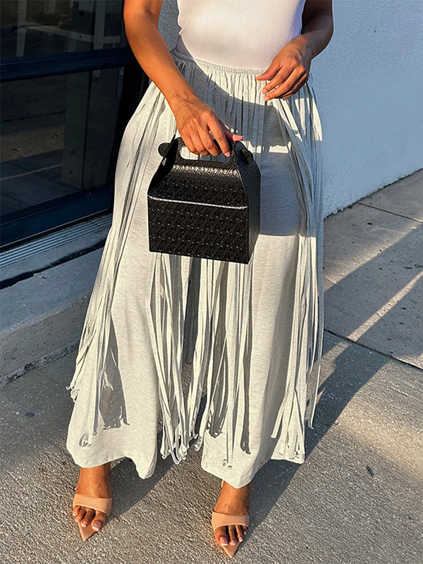 Fringe Wide-Leg Pants