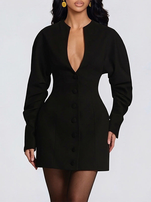 Cinched Waist Blazer Dress